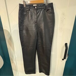 Wilfred Melina Black Faux Leather Straight Leg Pants size 10/ clean girl/ sexy